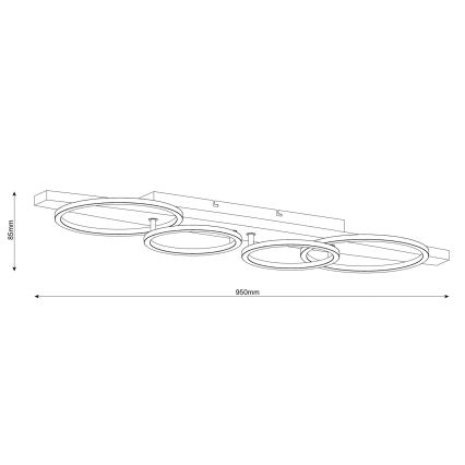 Plafonnier LED MELISA LED/35W/230V 26,5x95 cm pin
