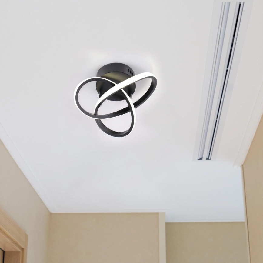 Plafonnier LED OSKAR LED/15W/230V Ø 25 cm noir
