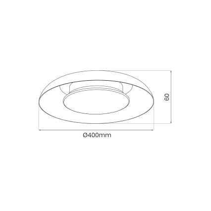 Plafonnier LED PIATTINO LED/30W/230V 3000/4000/6000K Ø 40 cm noir/doré