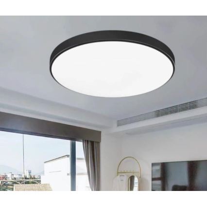 Plafonnier LED pour salle de bains CARTER LED/12W/230V 6000K IP44 Ø 22 cm noir