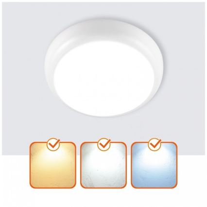 Plafonnier LED pour salle de bains DEFENDER LED/12/18/24W/230V 3000/4000/6500K IP65 Ø 30 cm blanc