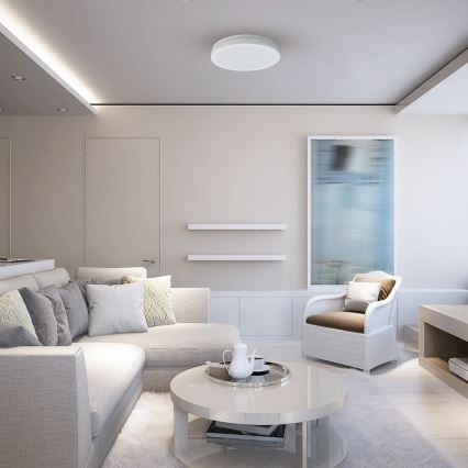 Plafonnier LED pour salle de bains MARLON, 36 W, 230 V, Ø 30 cm, IP54, blanc