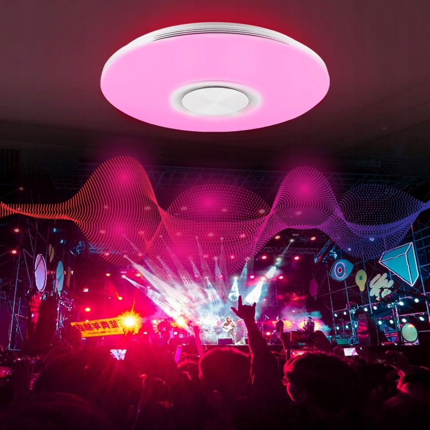 Plafonnier LED RGBW dimmable avec haut-parleur LED/60W/230V 3000-6000K Ø 40 cm blanc + télécommande