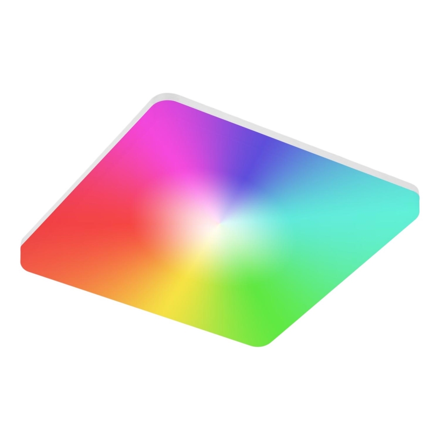 Plafonnier LED RGBW dimmable pour salle de bains, LED 24 W / 230 V, 3000–6500 K, 33 x 33 cm, IP54, blanc, Wi‑Fi