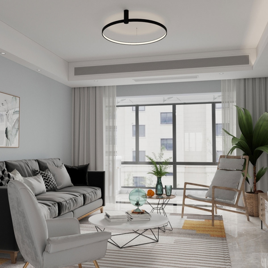 Plafonnier LED RING S LED/34W/230V 3000/4000/6000K Ø 60 cm noir