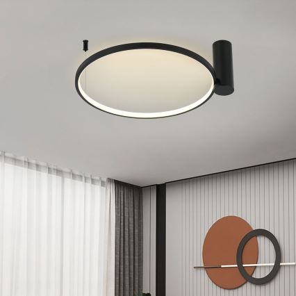 Plafonnier LED RING S LED/50W/230V 3000/4000/6000K Ø 90 cm noir