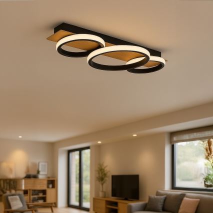 Plafonnier LED ROWENA LED/18W/230V noir/marron