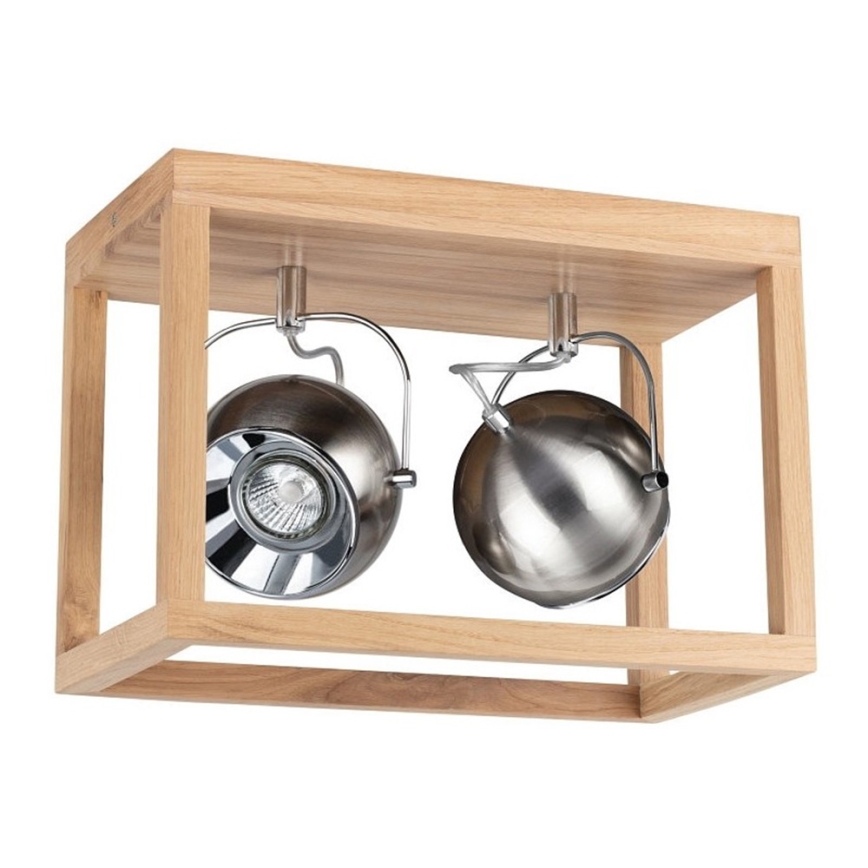 Plafonnier LED ROY 2xGU10/5W/230V chêne mat