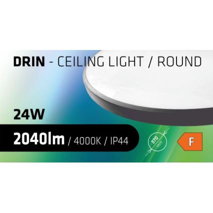 Plafonnier LED salle de bain CIRCLE LED/24W/230V 4000K d. 37 cm IP44 noir