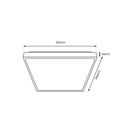 Plafonnier LED salle de bain DABAR LED/17W/230V 4000K 33x33 cm IP44