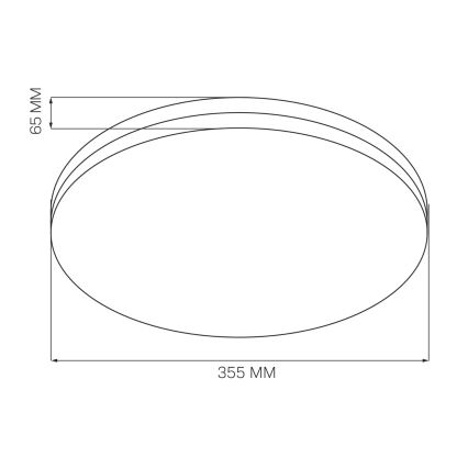 Plafonnier LED salle de bain MOON LED/18W/230V noir IP44