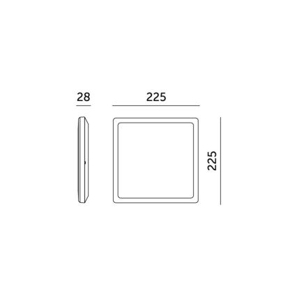 Plafonnier LED pour salle de bain NIVERA LED/12W/230V IP54 3000/4000/6000K 22,5x22,5 cm blanc