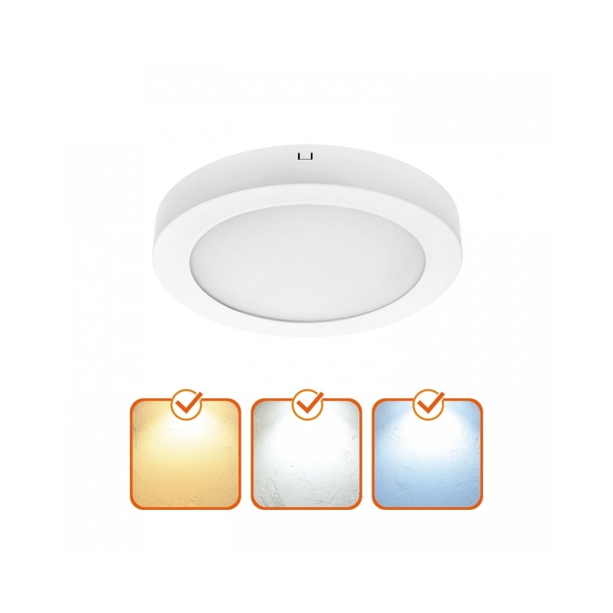 Plafonnier LED SIGARO LED/18W/230V 3000/4000/6500K Ø 22 cm blanc