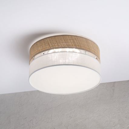 Plafonnier LED SIRJA BOHO LED/20W/230V 4000K Ø 35 cm beige/blanc