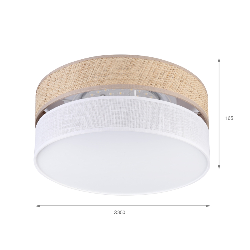 Plafonnier LED SIRJA BOHO LED/20W/230V 4000K Ø 35 cm beige/blanc