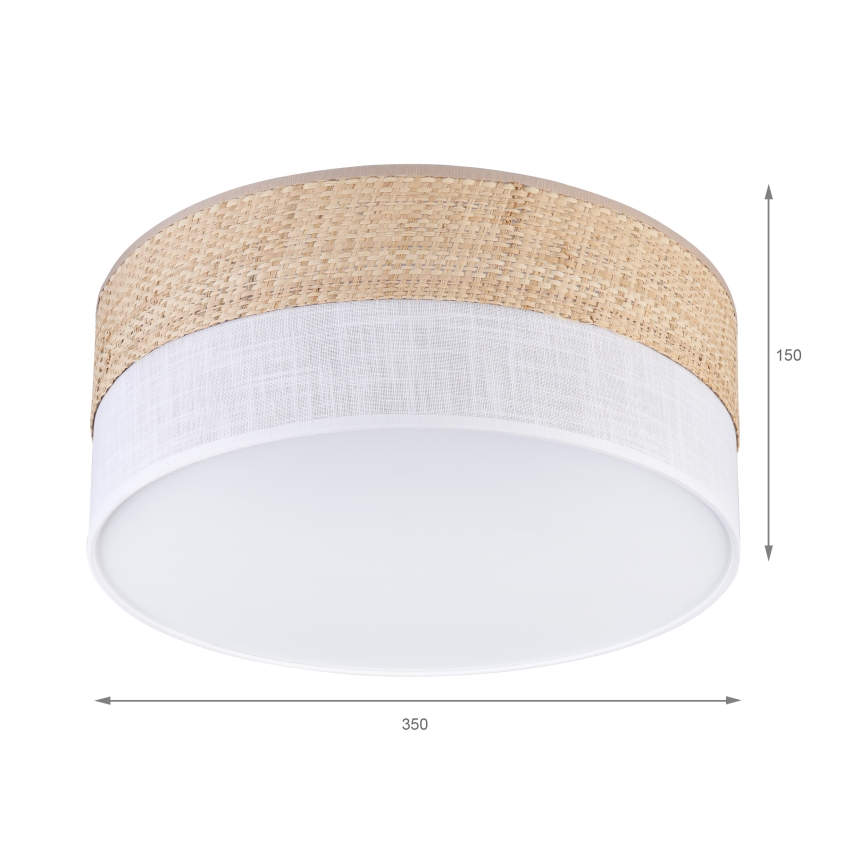 Plafonnier LED SIRJA BOHO/20W/230V/4000K Ø 35 cm beige/blanc