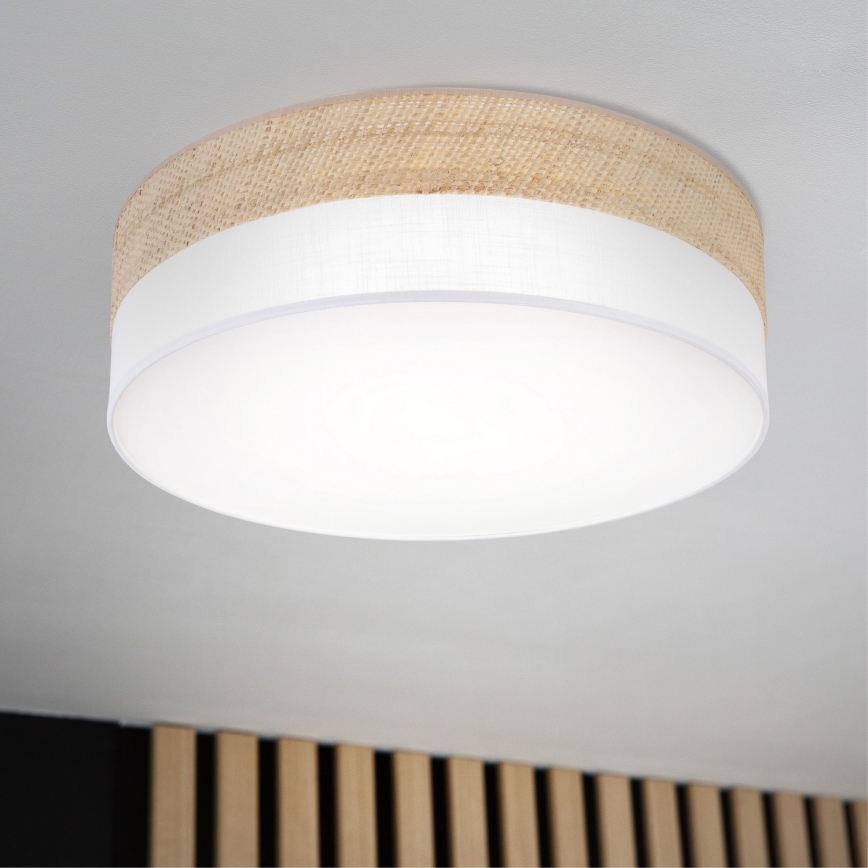 Plafonnier LED SIRJA BOHO, 36 W, 230 V, 4000 K, Ø 45 cm, beige/blanc