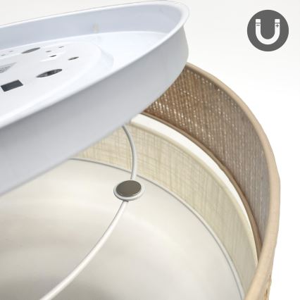 Plafonnier LED SIRJA BOHO, 36 W, 230 V, 4000 K, Ø 45 cm, beige/crème