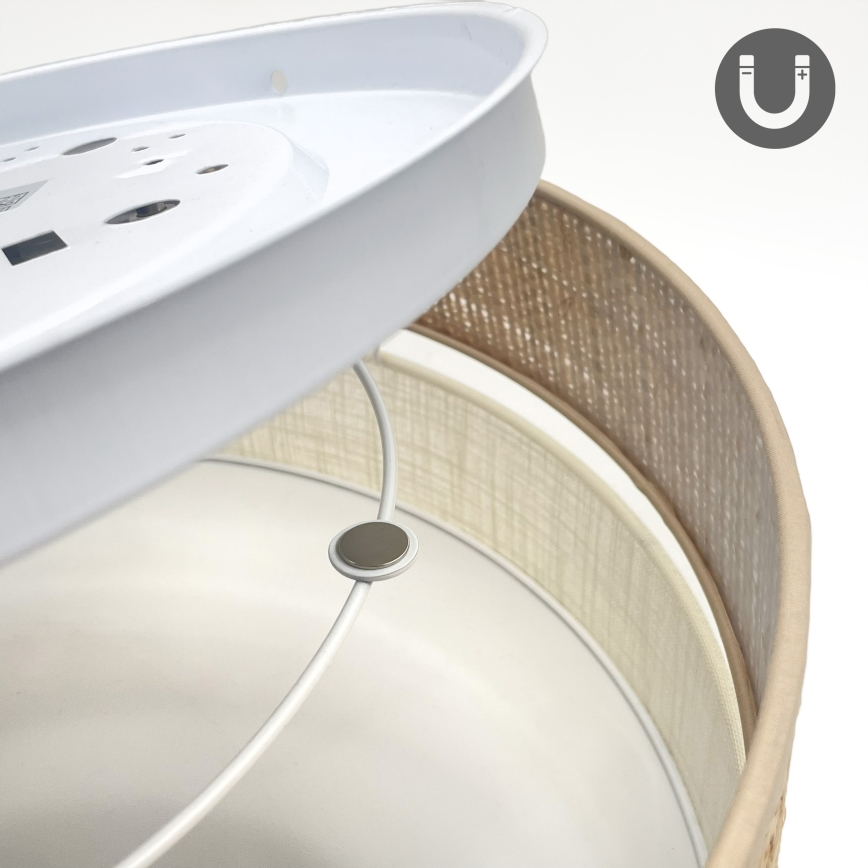 Plafonnier LED SIRJA BOHO, 36 W, 230 V, 4000 K, Ø 45 cm, beige/crème