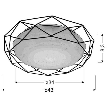 Plafonnier LED SVEN LED/24W/230V diam. 43 cm chrome brillant