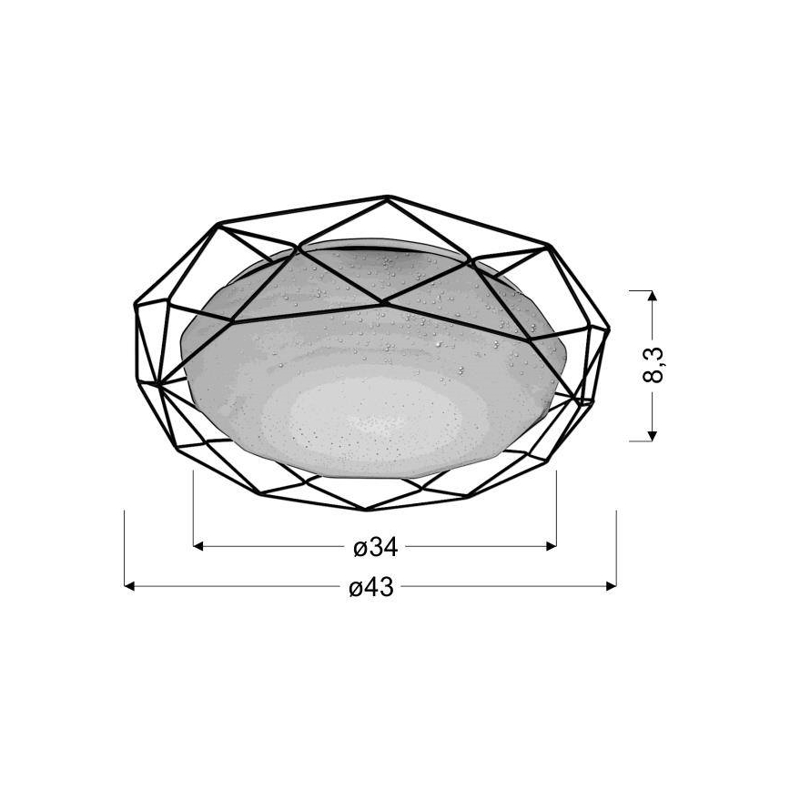 Plafonnier LED SVEN LED/24W/230V diam. 43 cm chrome brillant