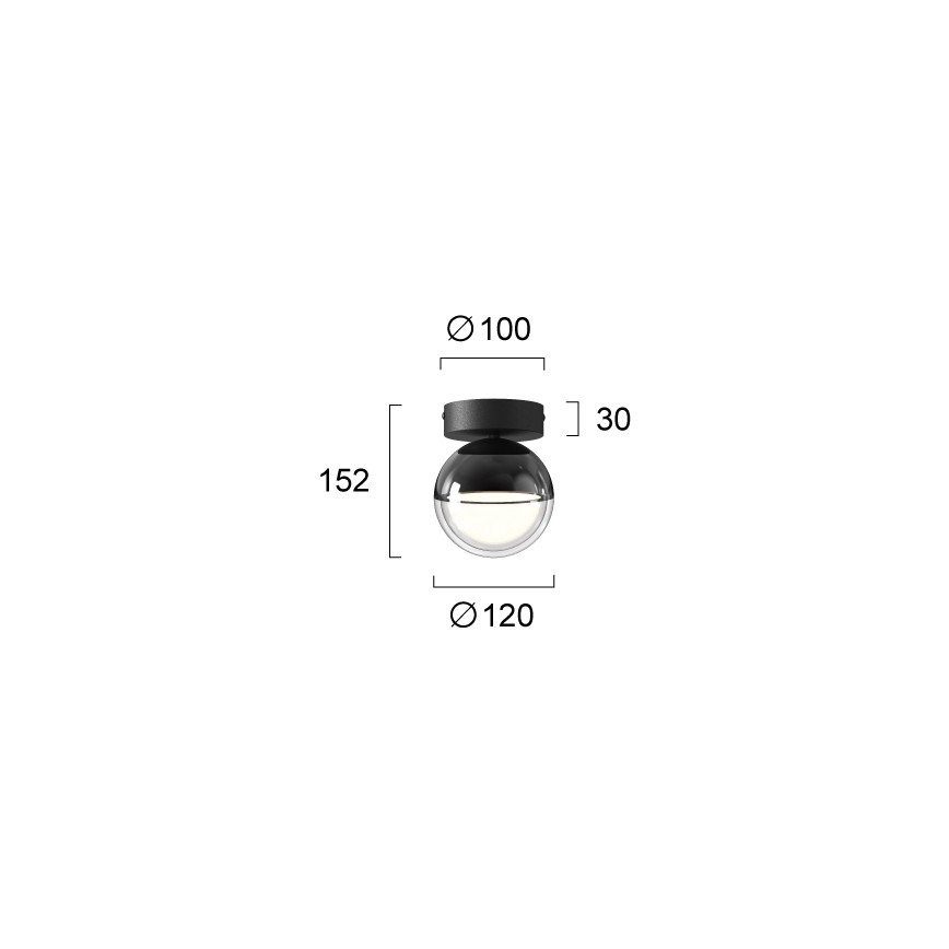 Plafonnier LED ZIREA 7W/230V Ø 12 cm noir