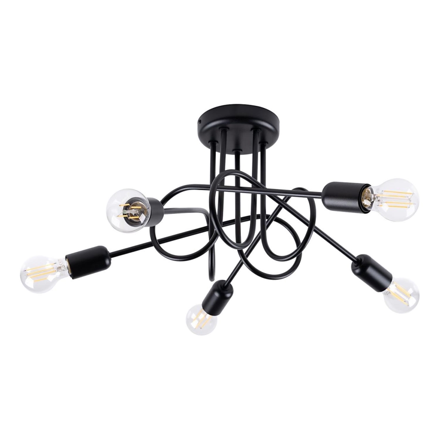 Plafonnier LOOP 5xE27/15W/230V noir