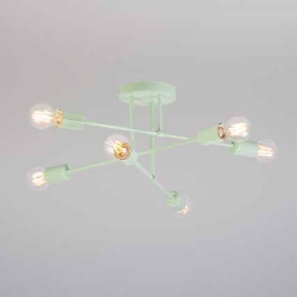 Plafonnier lustre CAMBRIDGE 6 x E27, 15 W, 230 V, vert