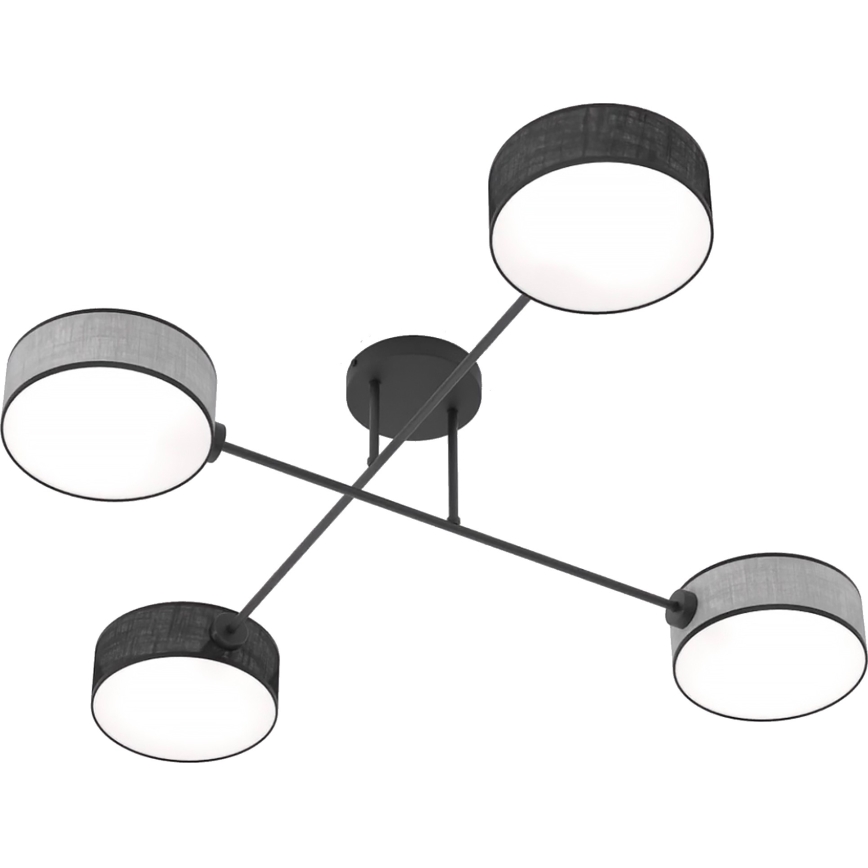Plafonnier MAGA 4xE14/10W/230V noir/gris