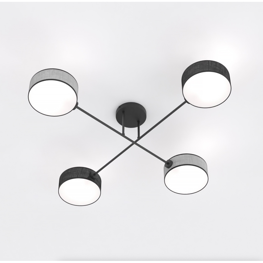 Plafonnier MAGA 4xE14/10W/230V noir/gris