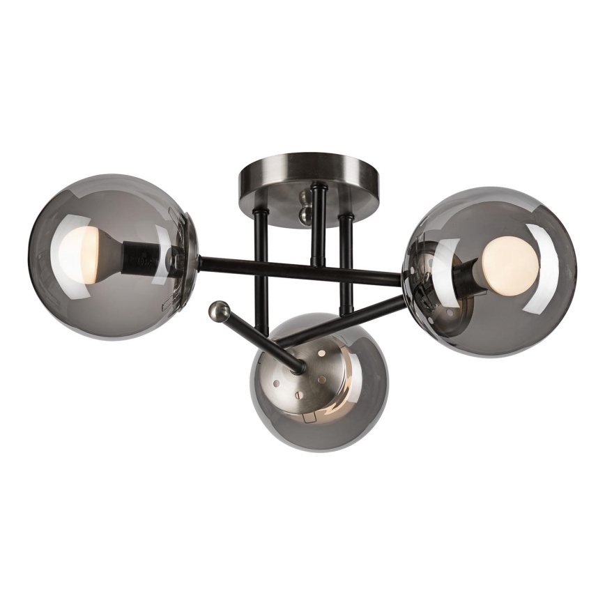 Plafonnier MALENA 3xE14/5W/230V noir/fumé