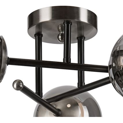 Plafonnier MALENA 3xE14/5W/230V noir/fumé