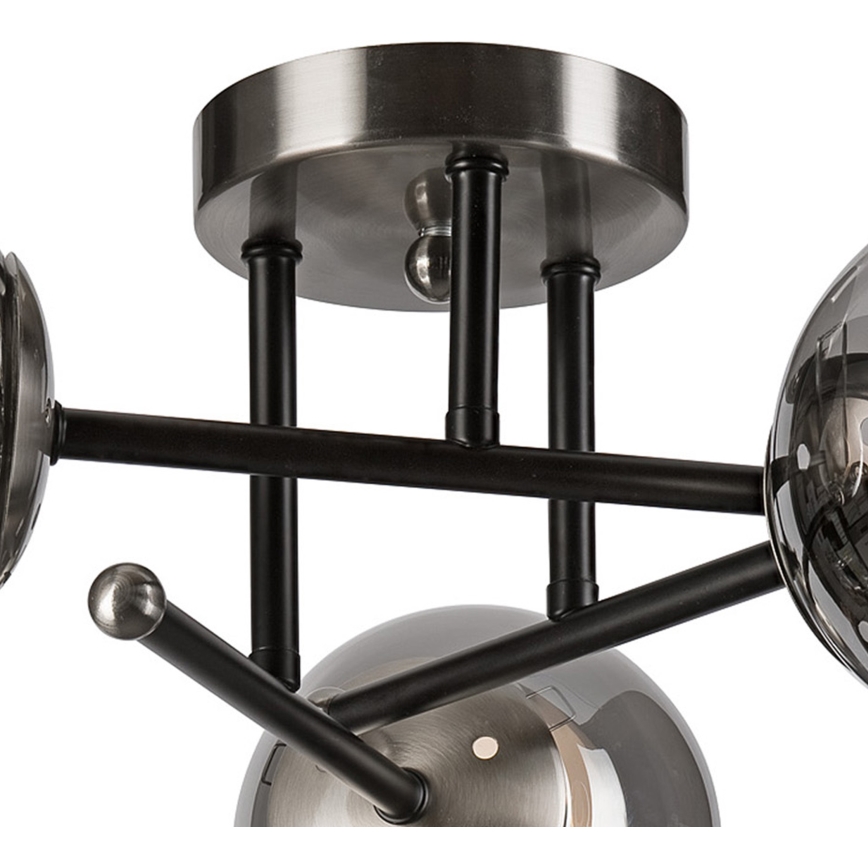 Plafonnier MALENA 3xE14/5W/230V noir/fumé