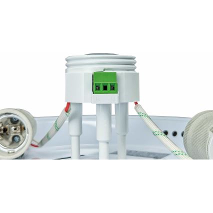 Plafonnier MANA 2xE27/40W/230V avec détecteur de mouvement et détecteur crépusculaire, Ø 30 cm, blanc