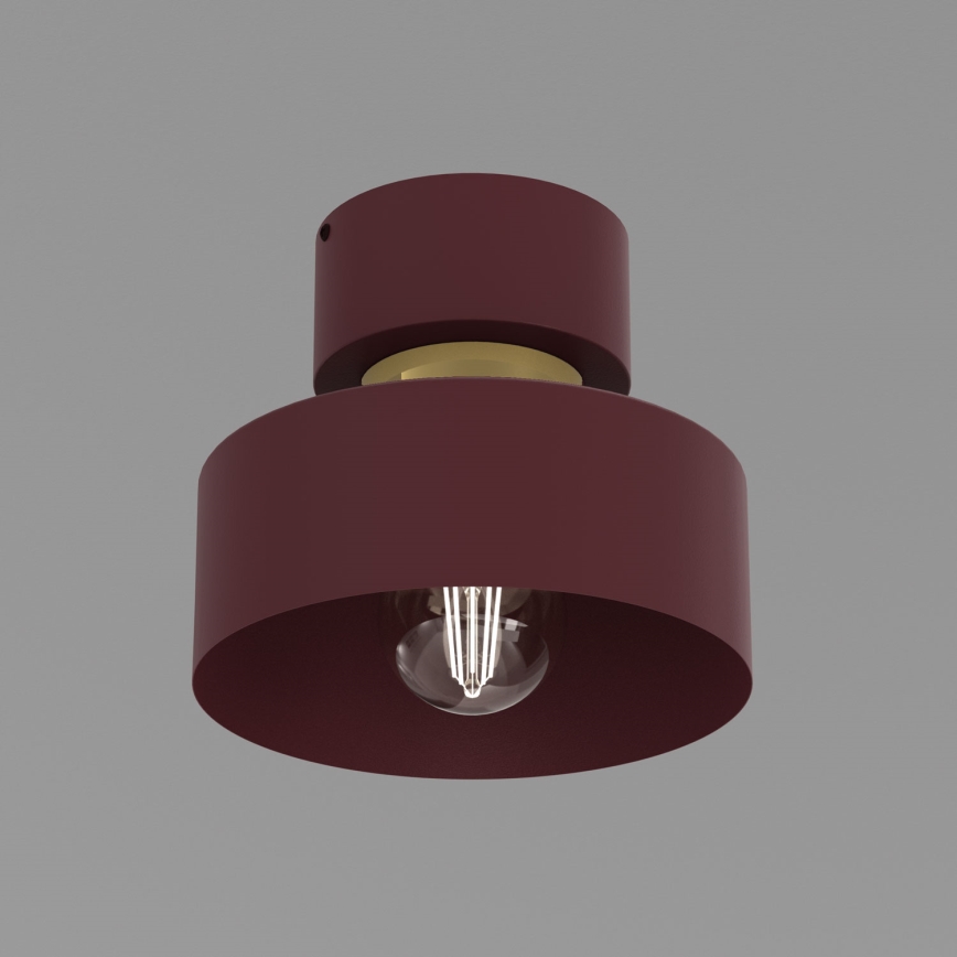 Plafonnier MARTI 1xE27/15W/230V Ø 20,5 cm bordeaux/doré