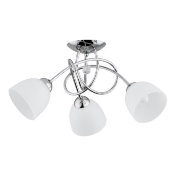 Plafonnier MODENA 3xE27/60W/230V chrome brillant/blanc