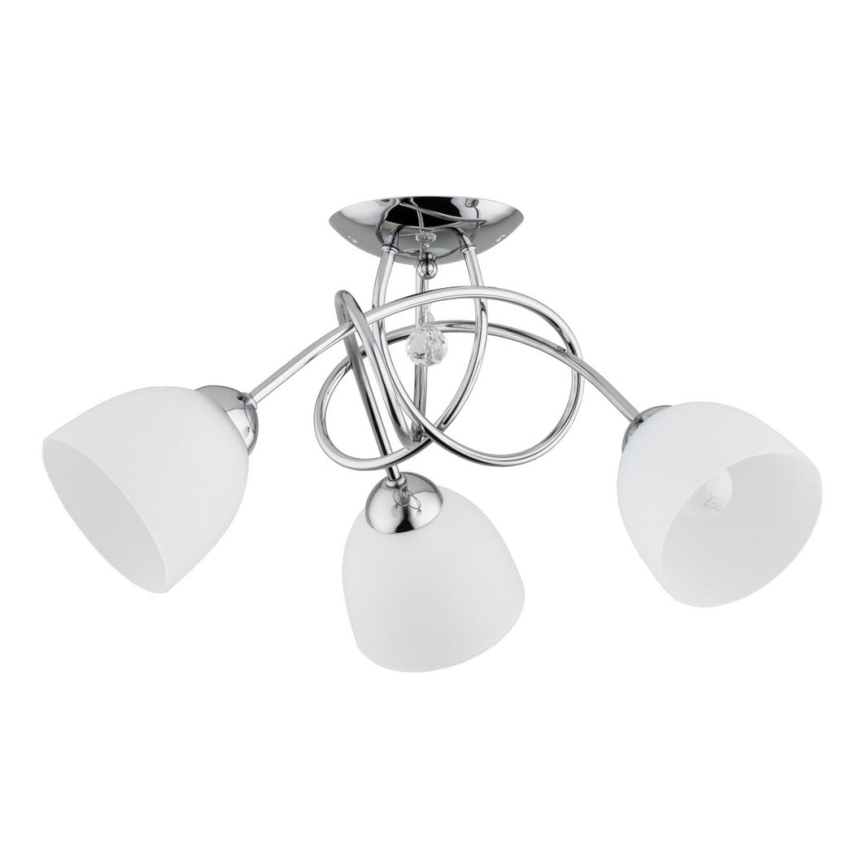 Plafonnier MODENA 3xE27/60W/230V chrome brillant/blanc