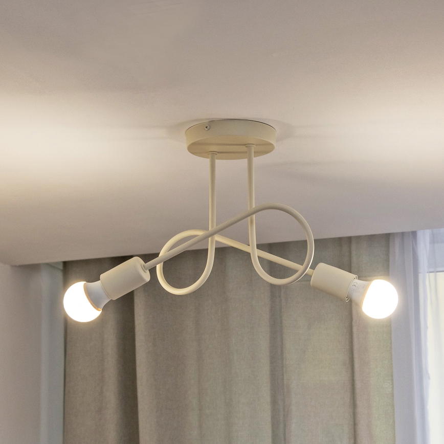 Plafonnier monté en surface OXFORD 2xE27/15W/230V crème