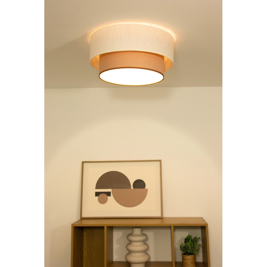Plafonnier NATIA 1xE27/60W/230V Ø 45 cm blanc/marron
