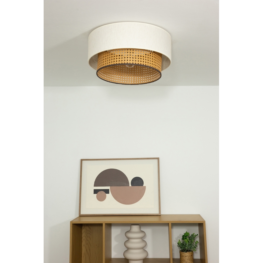 Plafonnier NATIA 1xE27/60W/230V Ø 45 cm blanc/marron