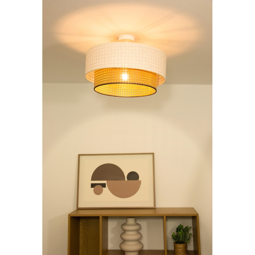 Plafonnier NATIA 1xE27/60W/230V Ø 45 cm blanc/marron