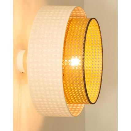 Plafonnier NATIA 1xE27/60W/230V Ø 45 cm blanc/marron