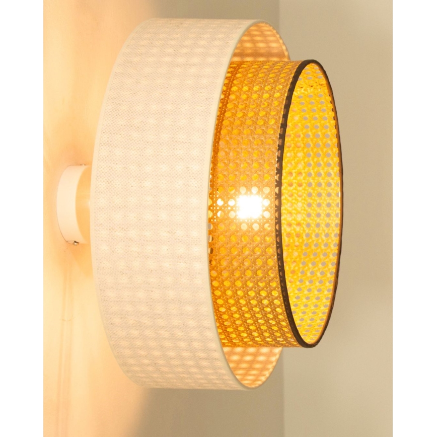 Plafonnier NATIA 1xE27/60W/230V Ø 45 cm blanc/marron