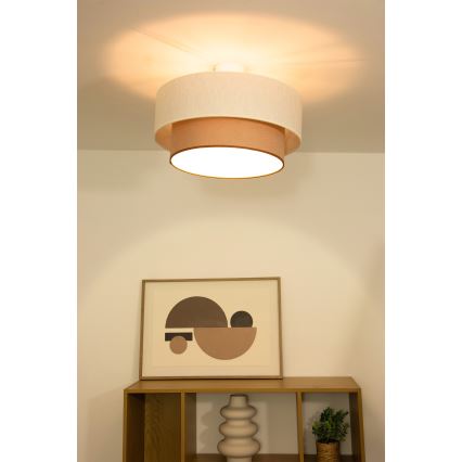 Plafonnier NATIA à montage en surface 1xE27/60W/230V blanc/marron