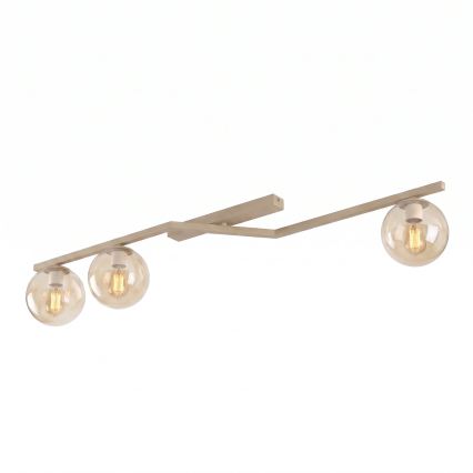 Plafonnier NATON 3xE14/10W/230V beige/beige fumé