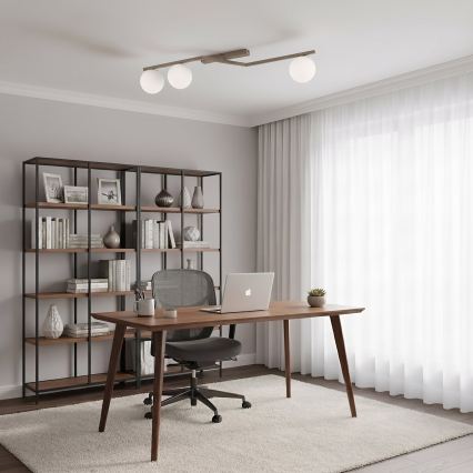 Plafonnier NATON 3xE14/10W/230V beige/blanc