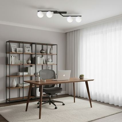 Plafonnier NATON 4xE14/10W/230V noir/blanc