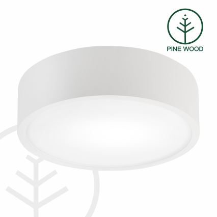 Plafonnier NATURAL 1xE27/15W/230V, diam. 27,5 cm, pin/blanc