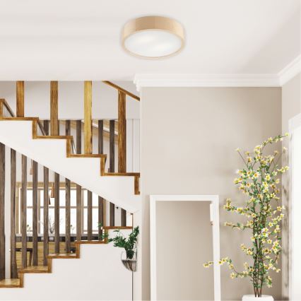 Plafonnier NATURAL 2xE27/60W/230V Ø 37,5 cm en pin