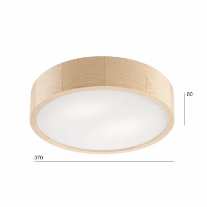 Plafonnier NATURAL 2xE27/60W/230V ø 37 cm pin